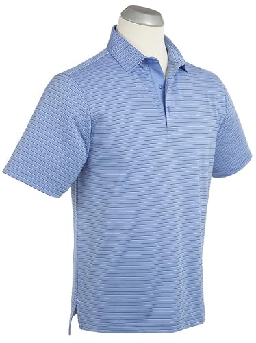 Bobby Jones Golf Apparel - Performance Rtj Cypress Stripe Short Sleeve Golf Polo For Men (Xx-Large, Sky Blue) #TOP1