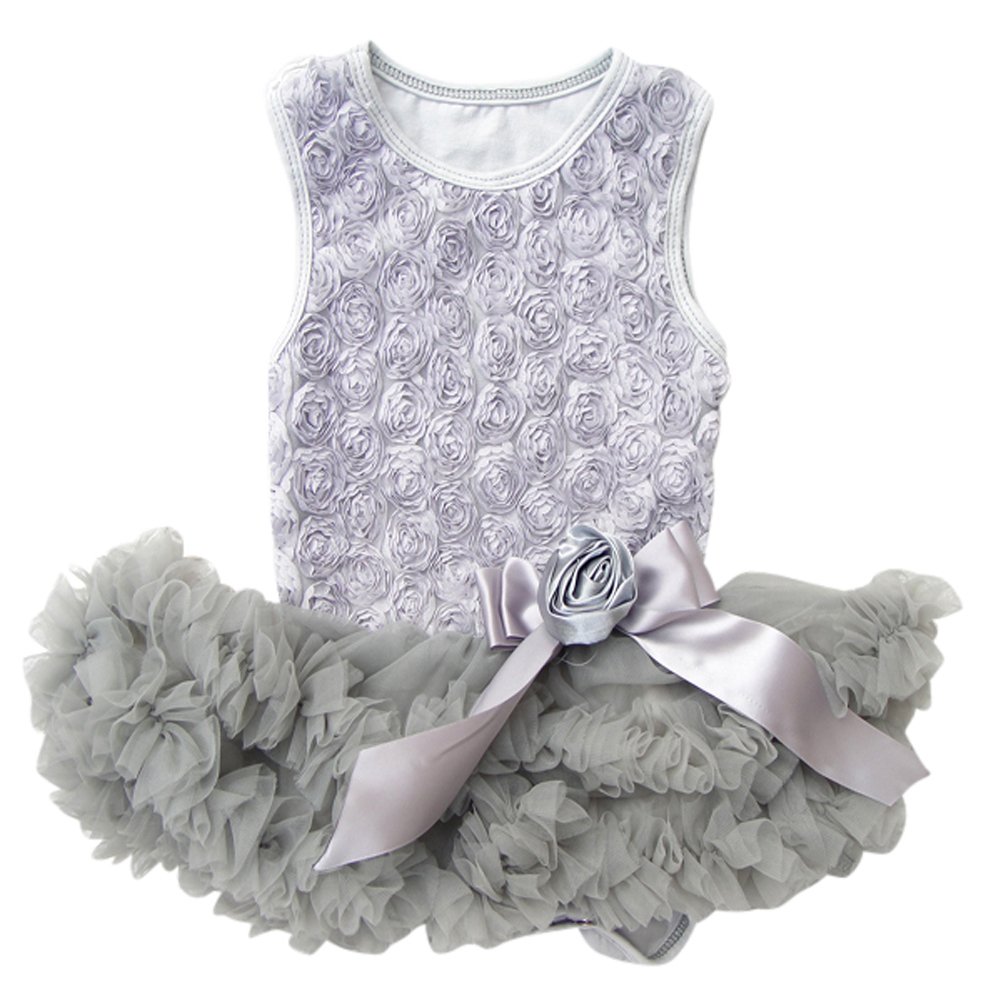 V Flourish Rosette Sundress (xSmall (0-6 months), Grey Combo)