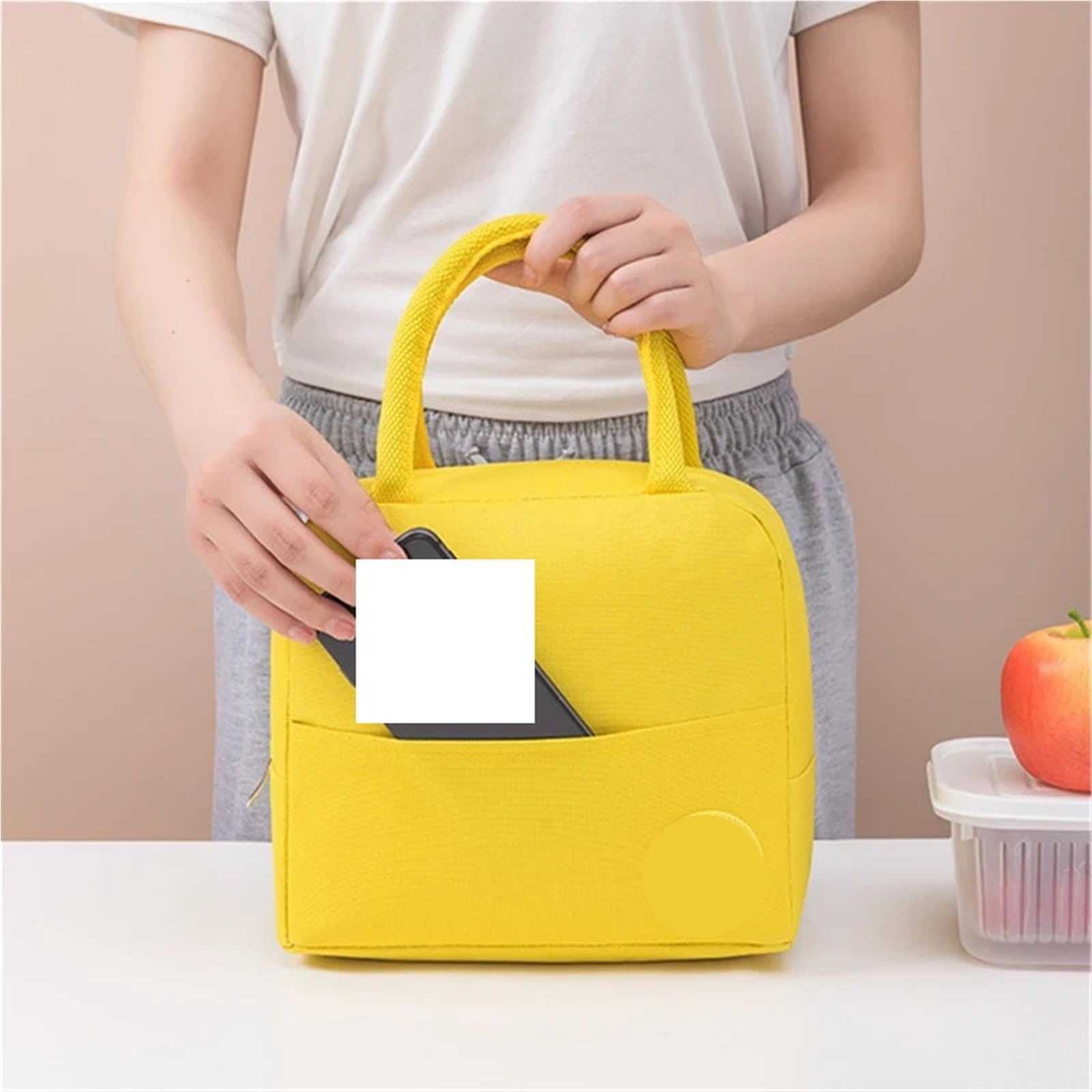 Torba piknikowa, 2 szt. aluminiowa folia izolacyjna lodówka torba chłodząca przenośna praca jedzenie piknik świeże termiczne pudełko torby bento(Pink)