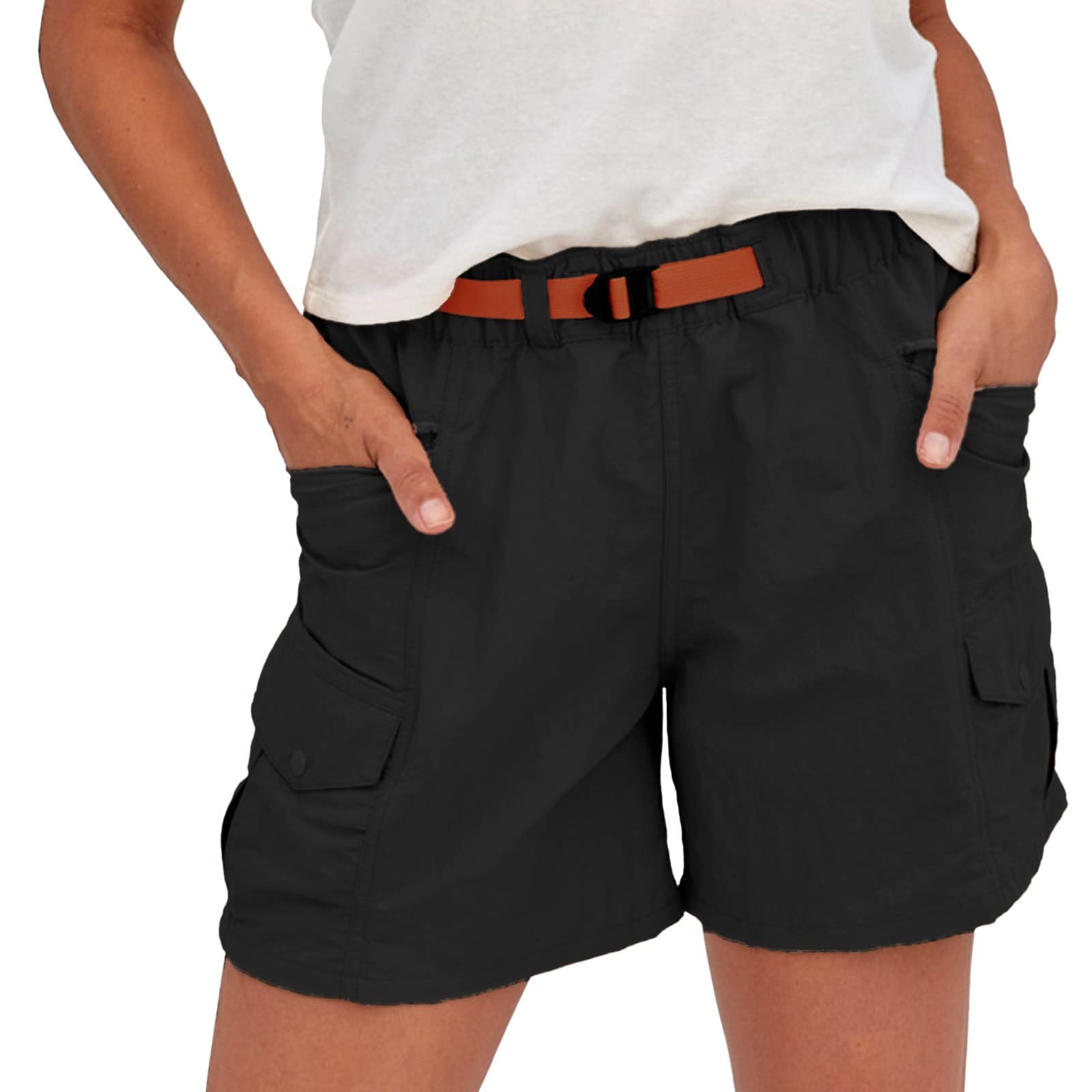 2026 Pantalones cortos para mujer al aire libre Everyday Shorts Cargo Shorts Verano Entrenamiento Elástico Pantalones Cortos de Senderismo con Cintura