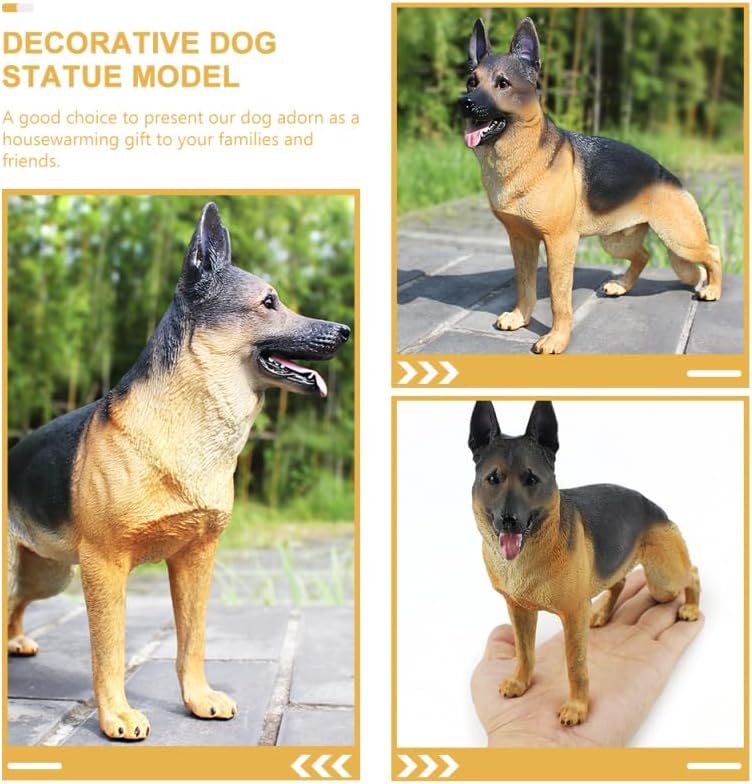 KESYOO Realistic German Shepherd Dog Figurine Lifelike Animal Model Sturdy Plastic Miniature Decorative for Home Classroom and Portable and Detailed Craftsmanship