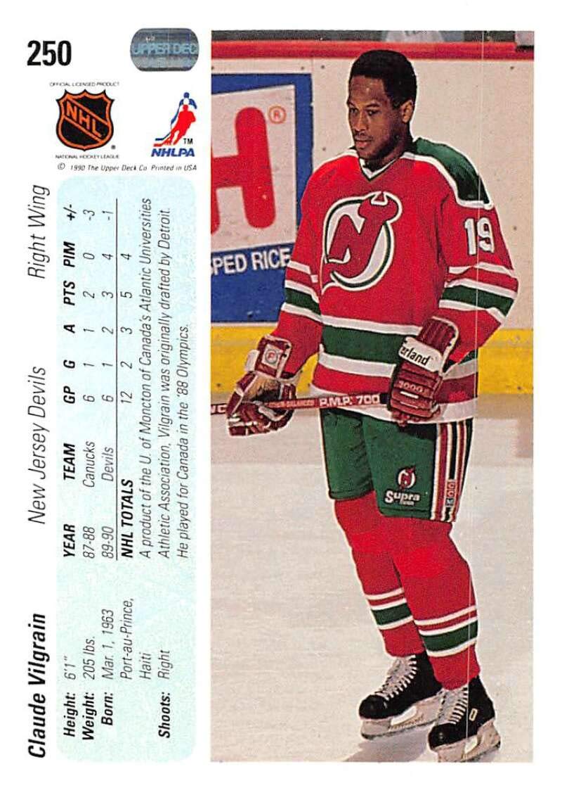 Amazon.com: Hockey NHL 1990-91 Upper Deck #250 Claude Vilgrain