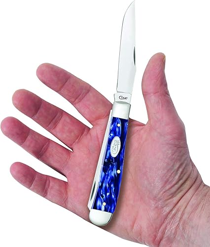 Miniatura 5 de Case WR XX Navaja de bolsillo Trapper Sparxx Blue Pearl Kirinite Artículo #23431 - (10254 SS) - Longitud cerrada 4 18 pulgadas