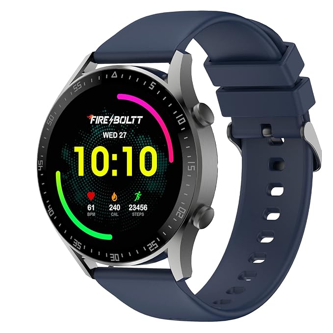 Fire-Boltt India's No 1 Smartwatch Brand Talk 2 Bluetooth Calling Smartwatch with Dual Button, Hands On Voice Assistance, 120 Sports Modes, in Built Mic & Speaker with IP68 Rating (Navy Blue)