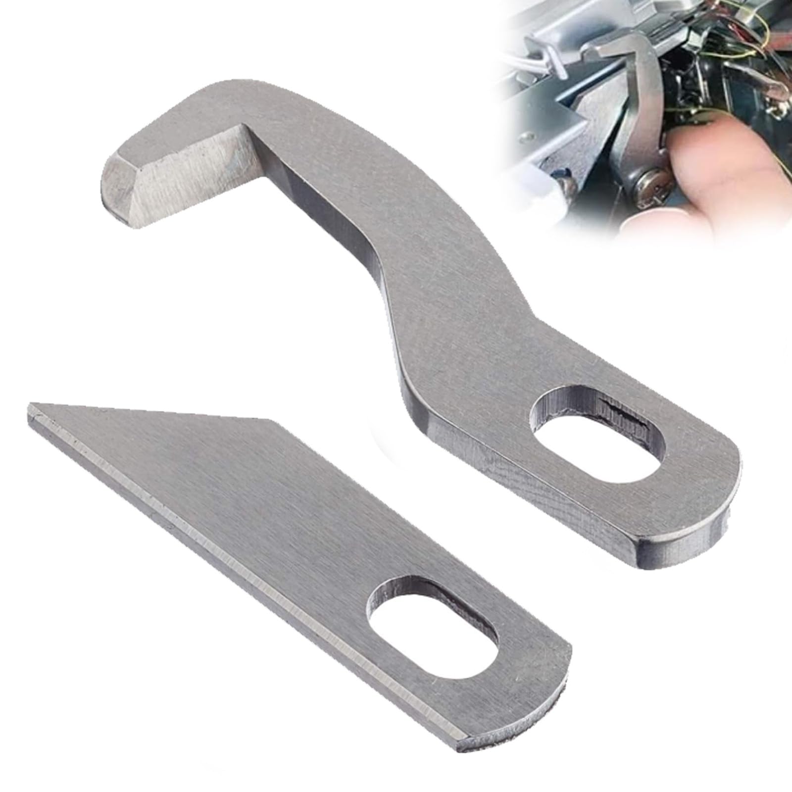 Knife Set for Sewing Machine - Overlock 2-Piece Set, Upper and Lower Knife, Compatible with Gritzner 788, Singer, Pfaff and Brother, Ideal for Precise Sewing