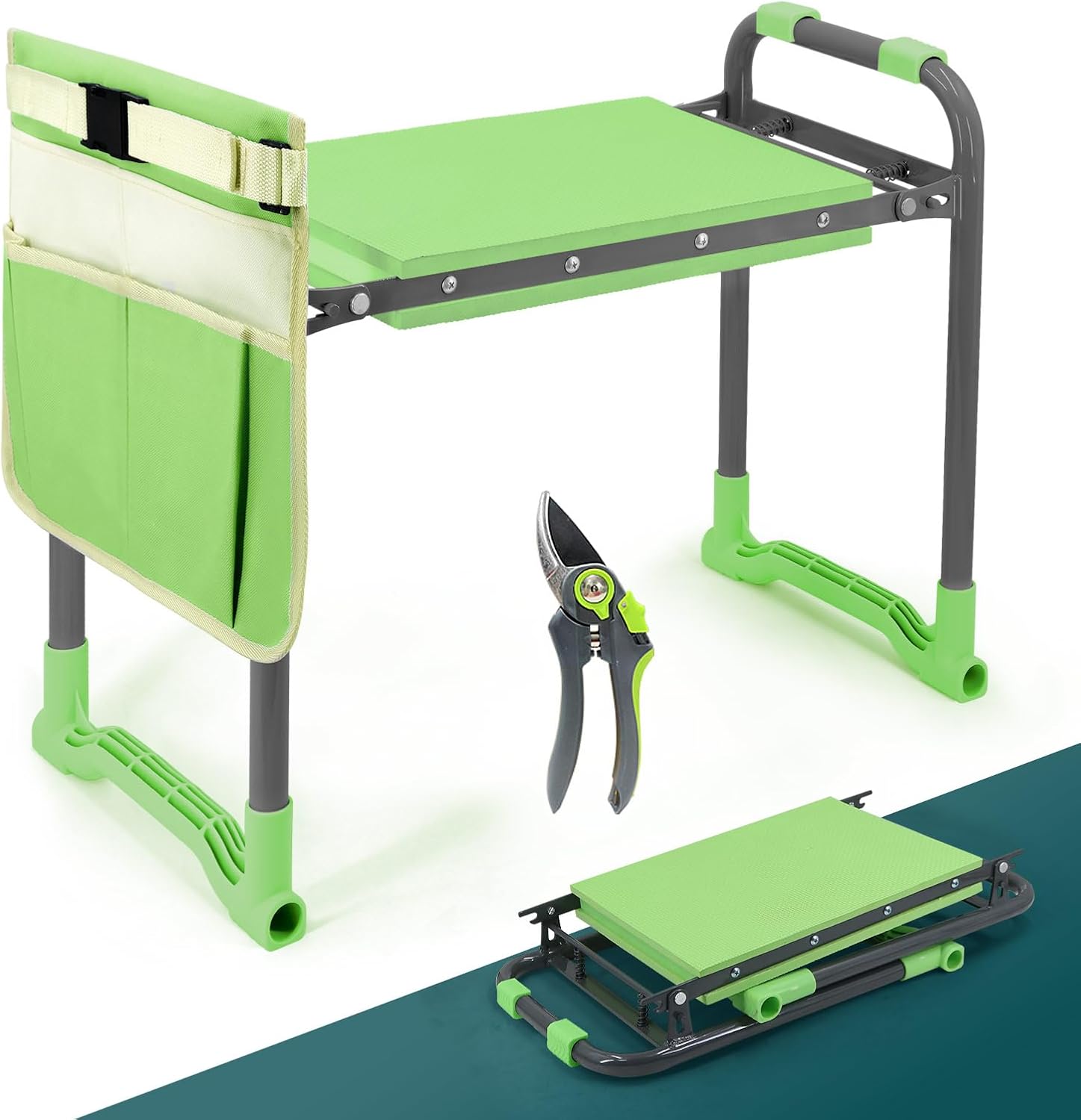 Foldable Garden Kneeler and Seat，Portable Kneeler Stool - Heavy Duty Garden Bench, Resistant Gardening Stool, Comfortable EVA Foam Cushion - Ideal for Women's Gardening， Camping...