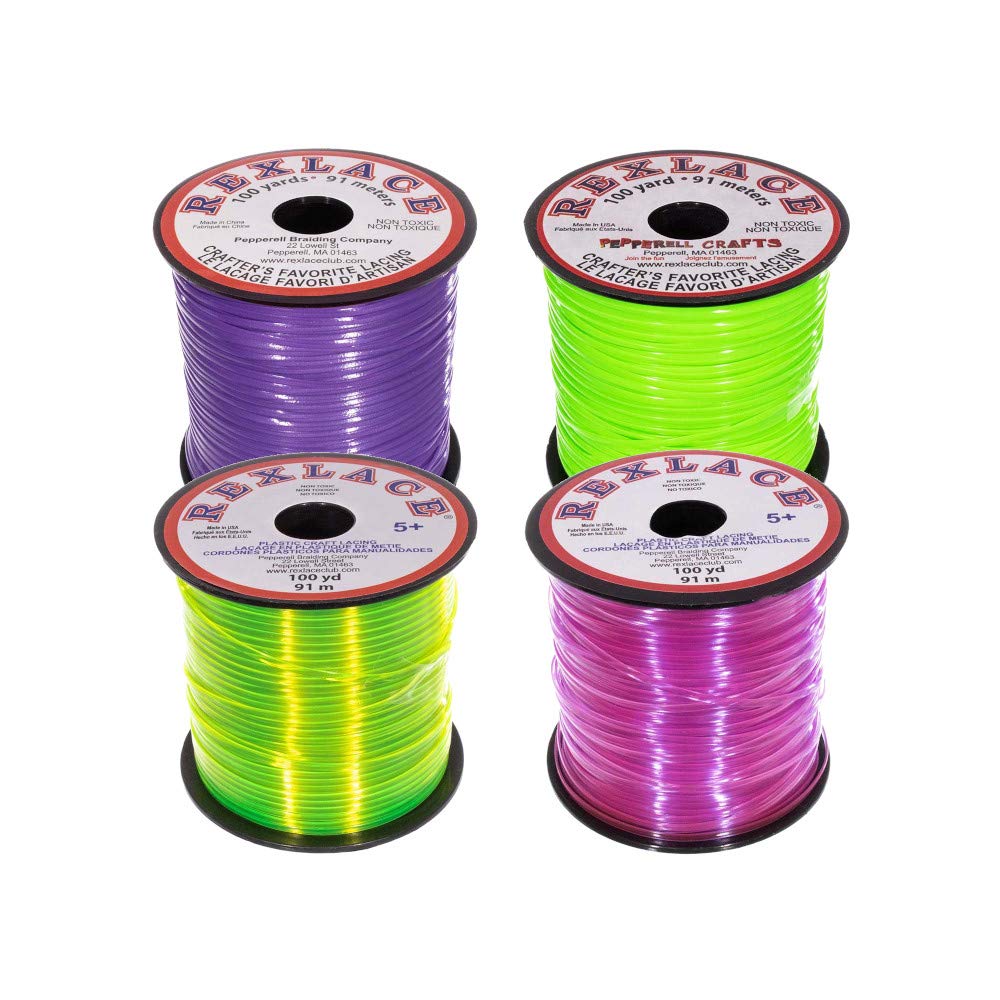 Craft County Rexlace Multicolor Bundle Packs – 100 Yards of Each Color (Grape)