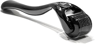 ROSELYNBOUTIQUE Derma Roller 0.25mm Titanium Microneedles - Microneedling Roller for Hair Facial Skin Beard Cosmetic Beauty (0.25 Black)