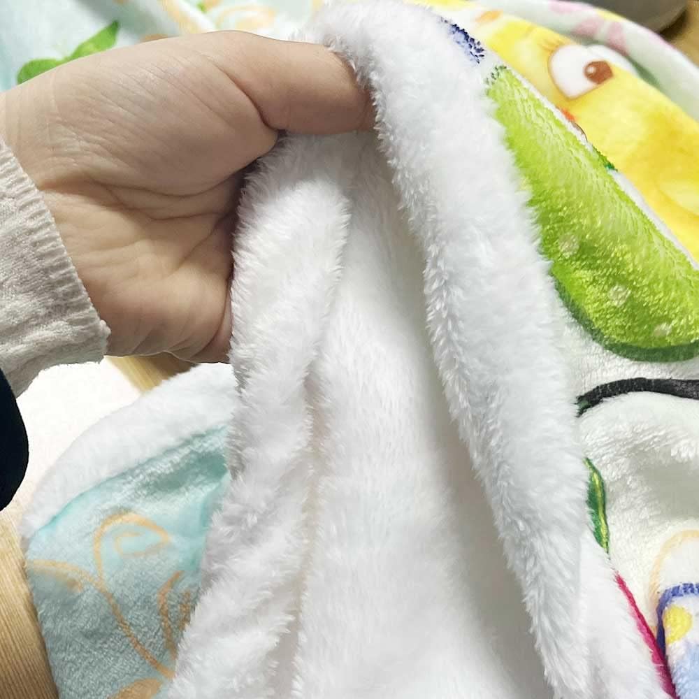 JAWO Easter Throw Blanket, Happy Easter Bunny Colorful Eggs Flannel Throw Blankets, Spring Holiday Throws All Season Use for Bedroom/Living Room Sofa Couch Chair 50"x60"