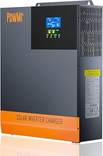 PowMr Inversor solar de 5600 W 48 V CC a 220-230 V CA, inversor híbrido de onda sinusoidal pura con controlador de carga solar MPPT de 80 A, para