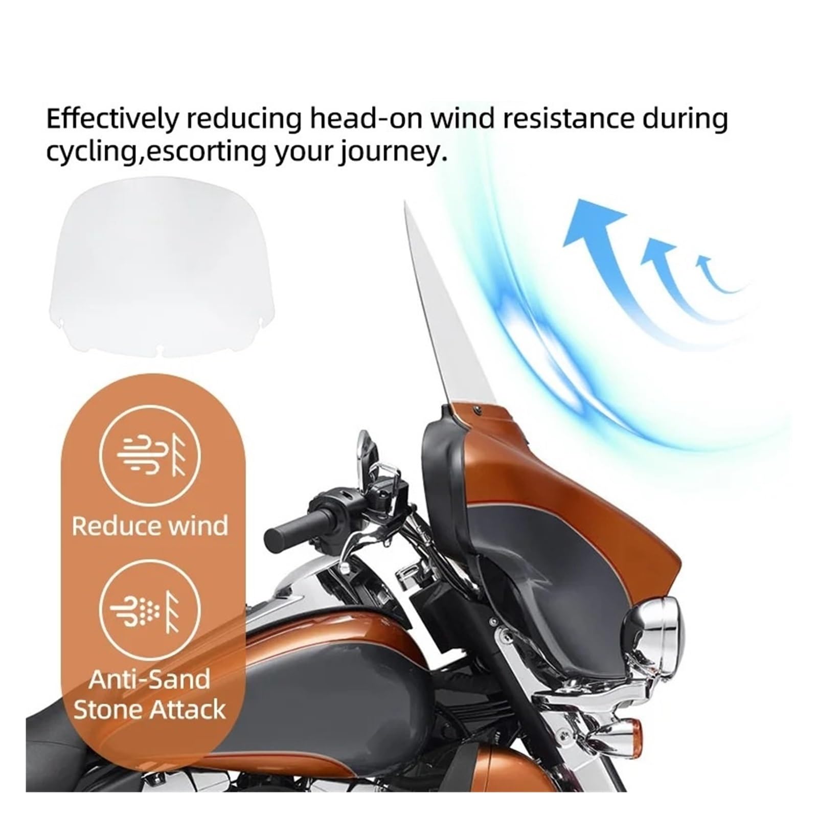 Deflettore Per Touring Per Street Glide Electra Classic 2014-up Moto Parabrezza Da 13" Deflettori Antivento Copertura Cupolino Moto