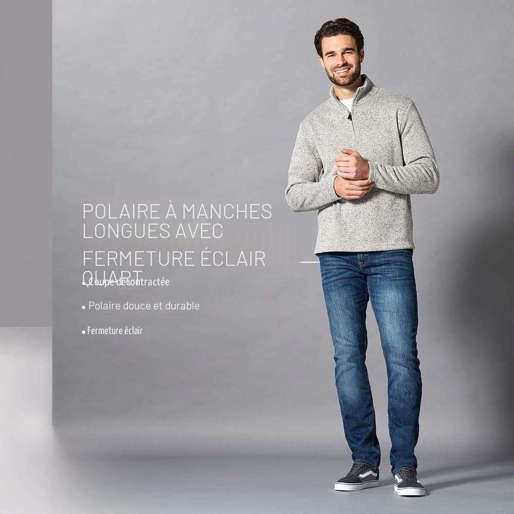 Wrangler Authentics Polaire à Manches Longues et Fermeture éclair 1/4 pour Homme
