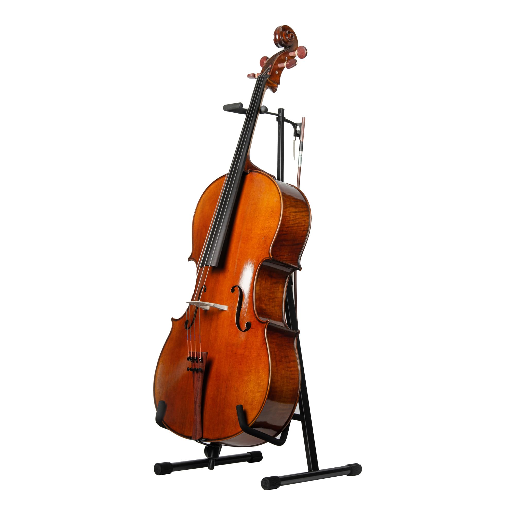 Christina Stabilisierter Ständer für Violine, Cello, tragbar, leicht zu tragen, verstellbarer Bogen höhenverstellbar (Cello-Ständer)