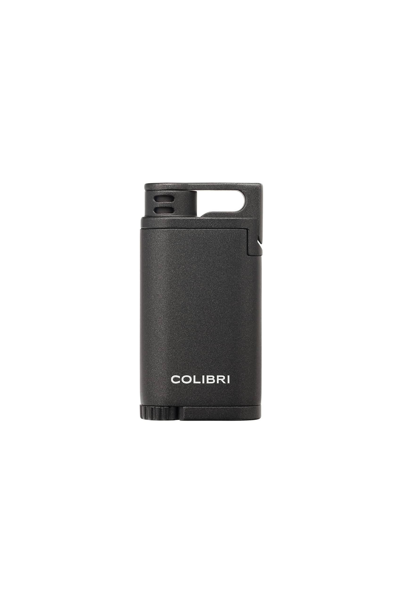 Accendino Antivento Colibri Belmont a Fiamma Singola - Ricaricabile Funziona Con Gas Butano (non Incluso) - Grande Rotella per la Regolazione Fiamma - Finestra Per Livello Gas - Confezione Regalo