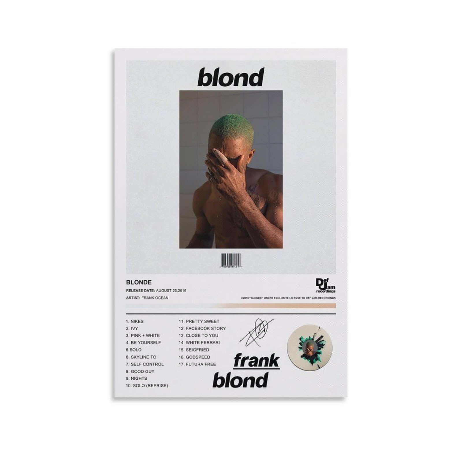 Amazon.com: BATWHO Frank Ocean Poster BLONDE Album Canvas Poster