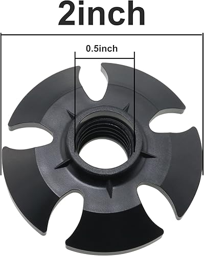 Miniatura 2 de MEETOOT 6 protectores de punta de poste de goma, cestas de nieve para bastón de senderismo, accesorio de repuesto para bastón de esquí, color negro