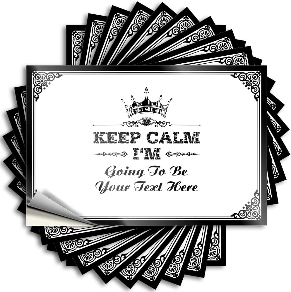 Custom Keep Calm I'm... Sticker 3x5in – Personalized Vintage Vinyl Decal with Your Own Text, Funny Gift for Teacher, Mom, Dad, Friend, Laptop, Water Bottle, Housewarming