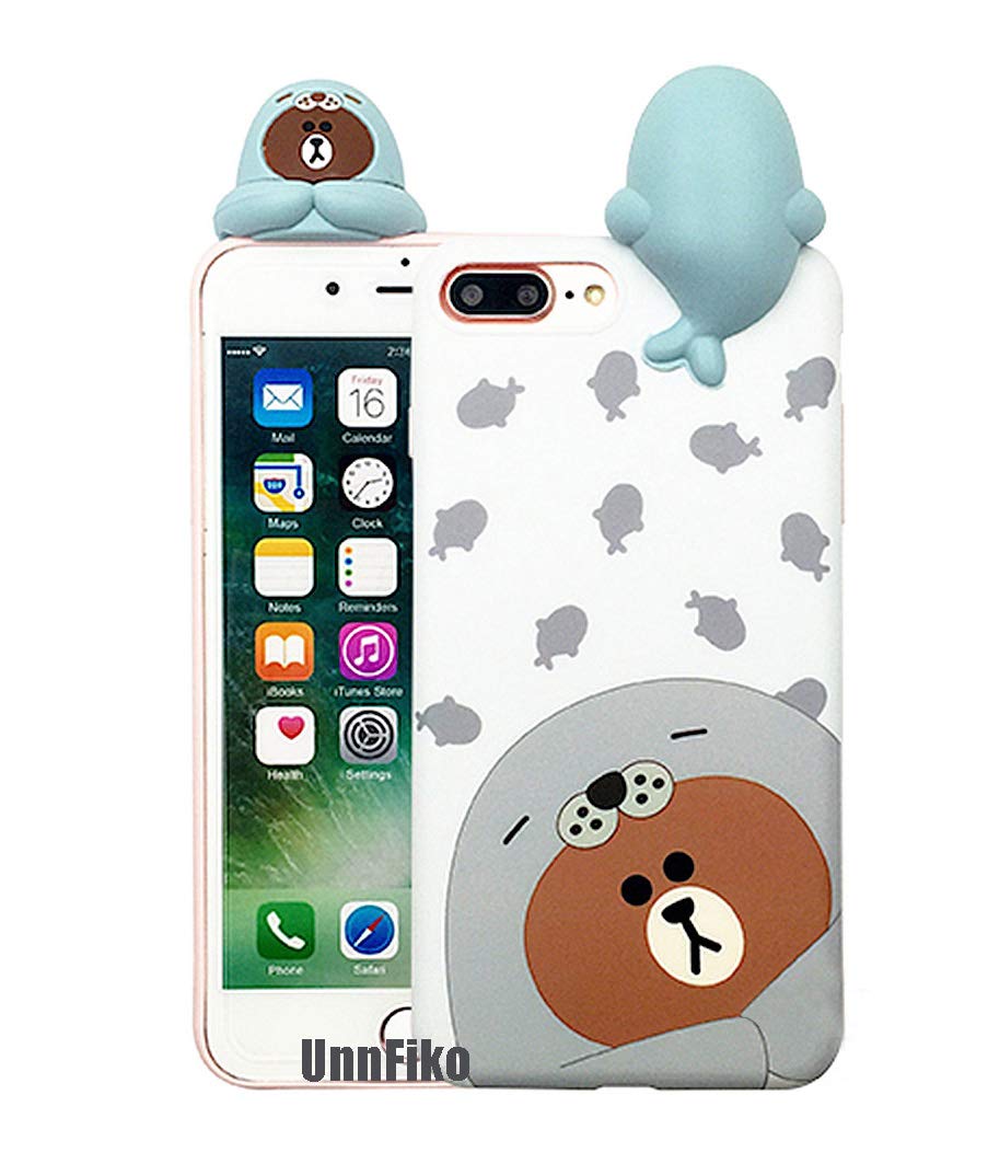 Squishy Phone Case iPhone 6 6s Plus, Super Cute iPhone 6 3D Cases Soft Silicone Cartoon Animal Protective Phone Case for Girls Women (iPhone 6 Plus / 6s Plus, Dolphin)