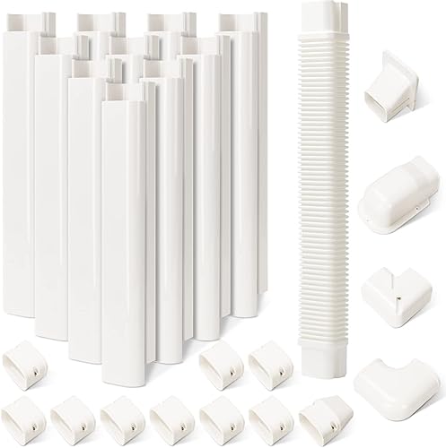 Miniatura 4 de Juego de cubierta de línea marrón de 3 pulgadas de ancho y 9 pies de largo, para aire acondicionado mini dividido, cubierta decorativa de PVC