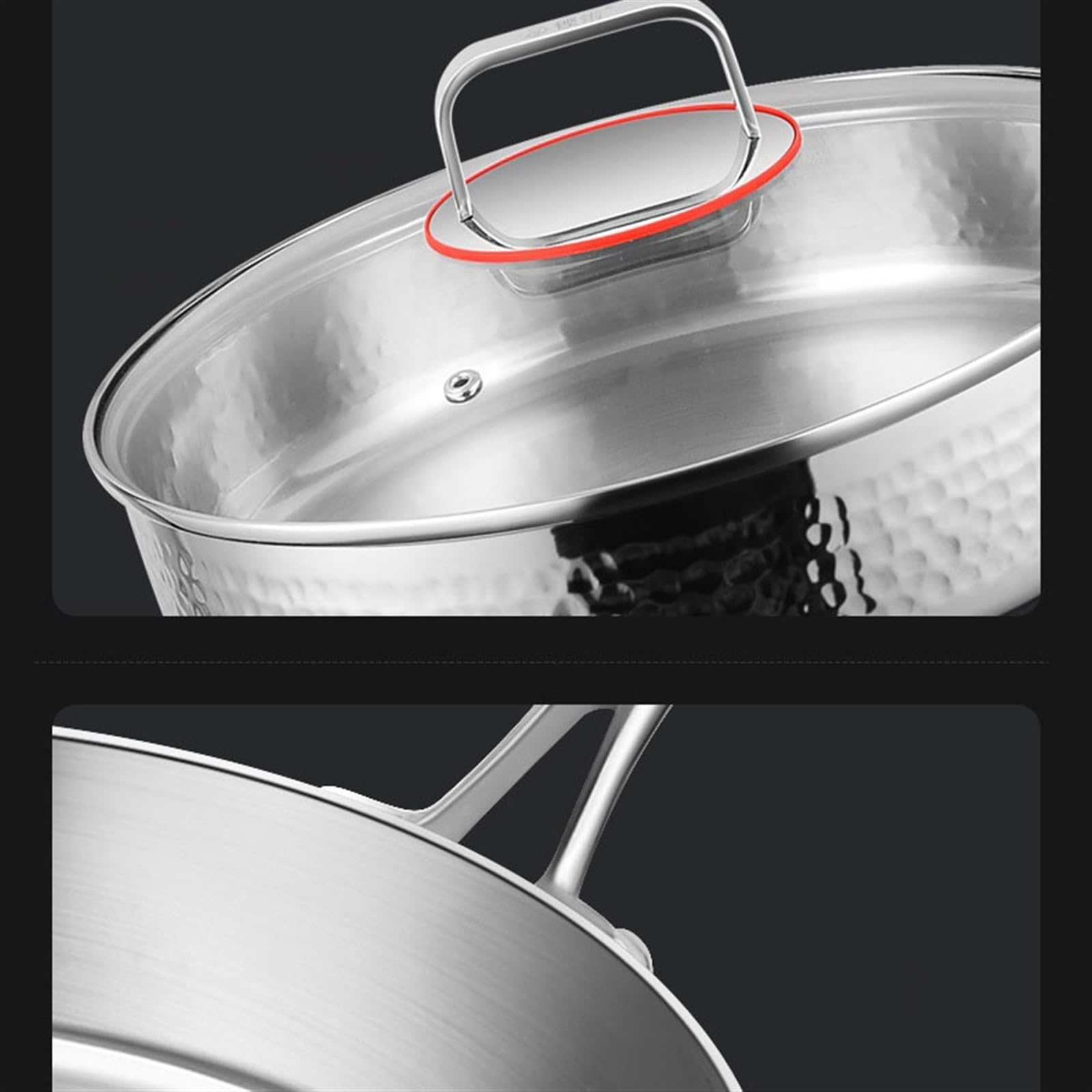 Patelnie Niepowlekana patelnia non-stick gospodarstwa domowego 316 stal nierdzewna głęboka do steków naleśników kuchenka gazowa indukcyjna dostępna Patelnie do omletów(26cm)