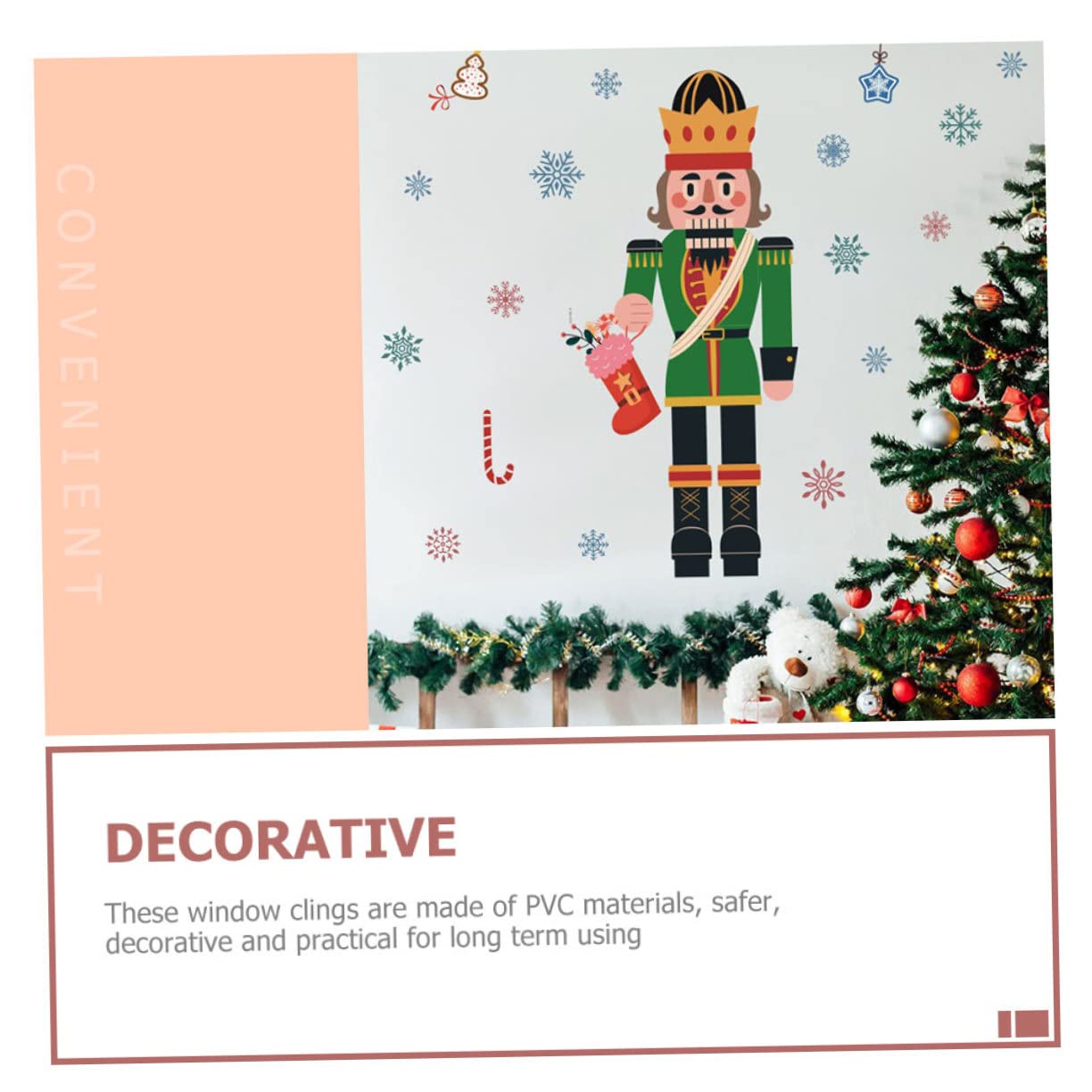 TOPBATHY 5 Blätter Weihnachtsfensteraufkleber kühlschrankaufkleber weihnachtliche fensterbilder Weihnachtsaufkleber Haushaltsdekoration Fensterdekoration Festfenster haftet PVC