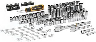 121 Piece Mechanics Hand Tool Set - 1/4" & 3/8” Drive | 90 Tooth | SAE & Metric | GW90SCBMTS