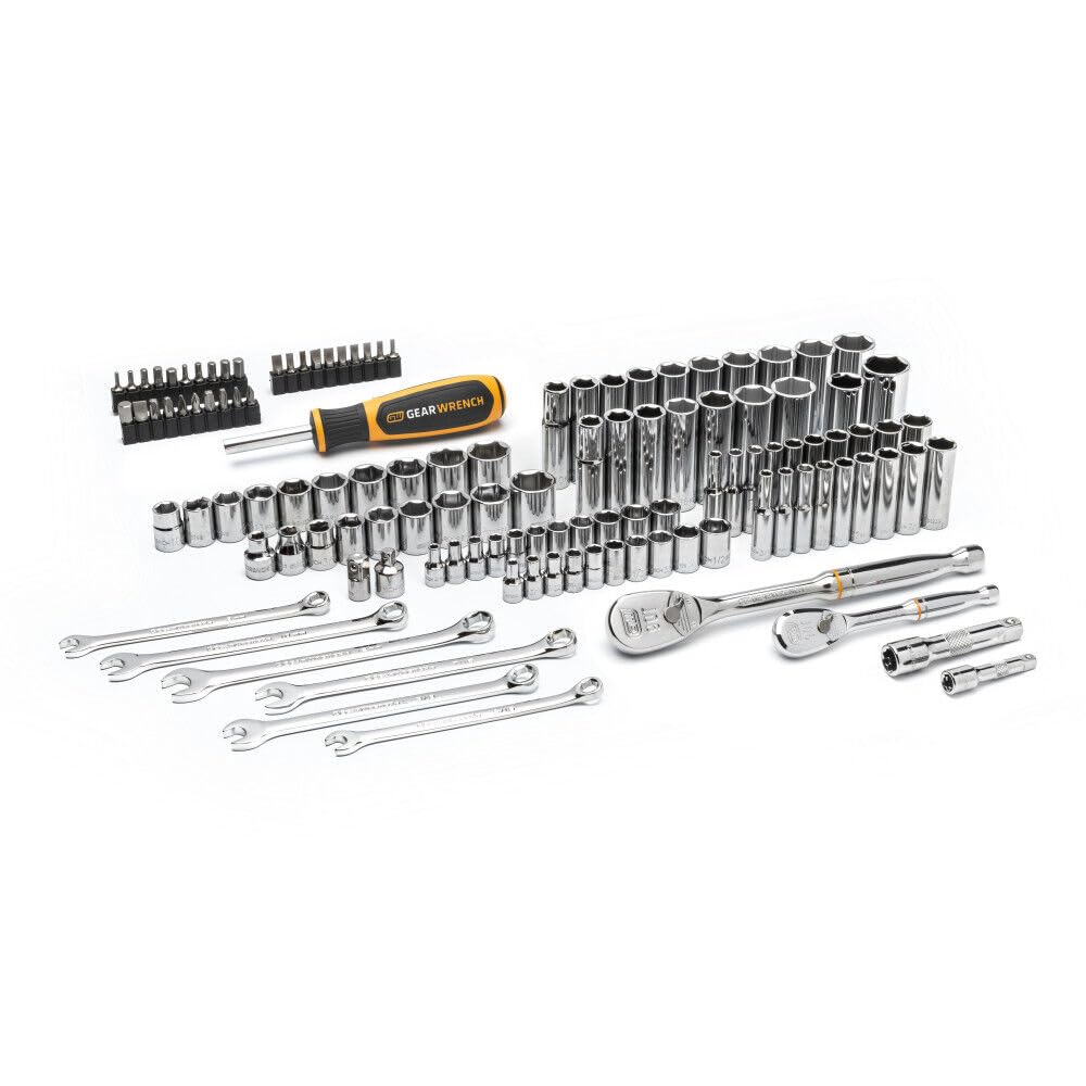 Outils de mécanicien GEARWRENCH 121 pièces coffret douilles SAE métrique entraînement 1/4