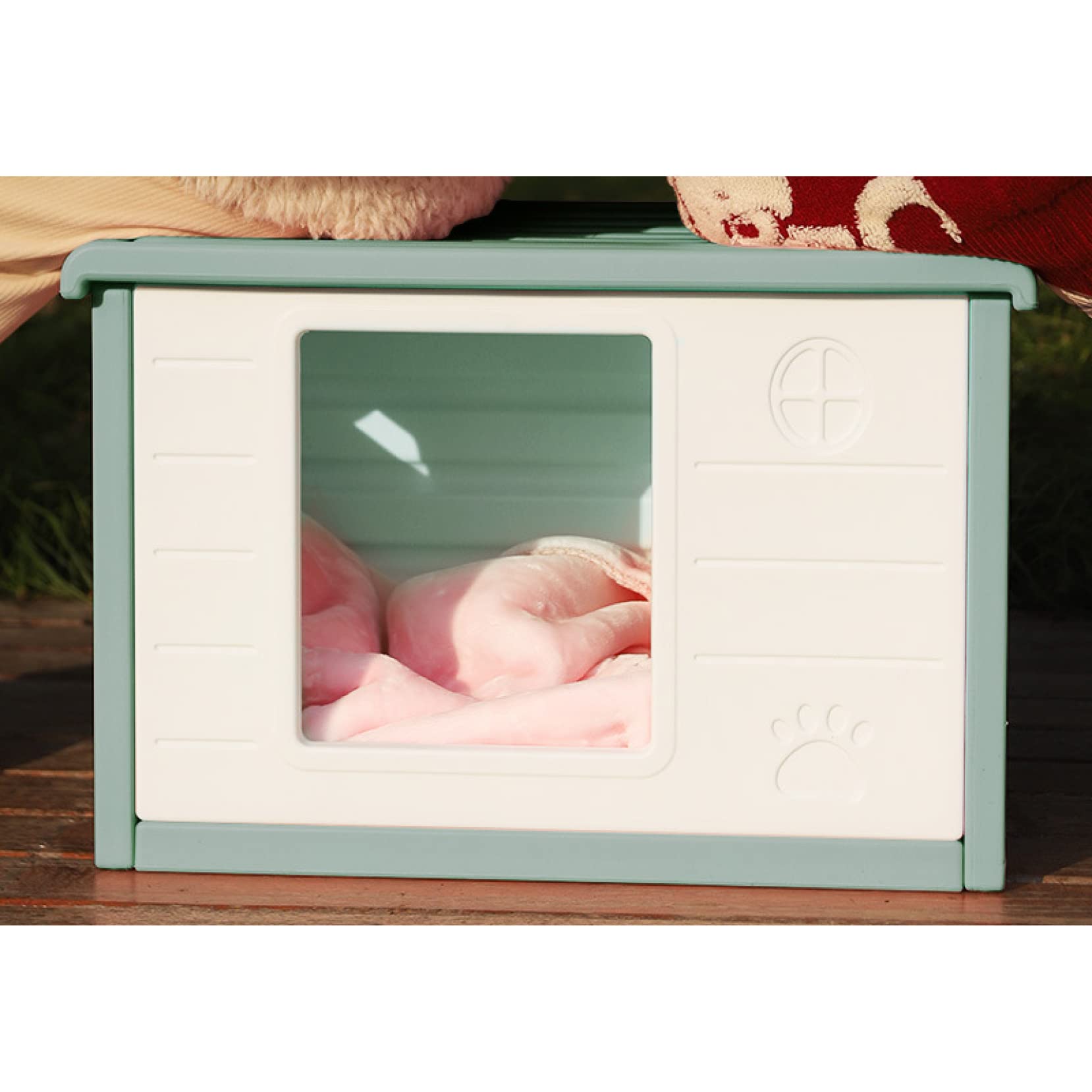 Amazon | [JUI3N] 犬小屋 屋外用 中型犬 大型犬 グリーン ドッグハウス