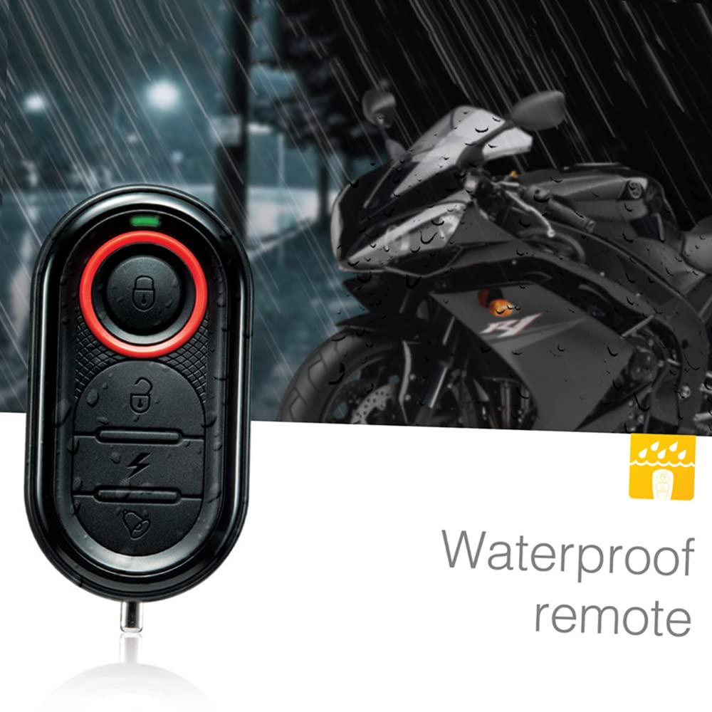 Shkalacar 986E Roller Motorrad Alarmanlage, Anti-Diebstahl-Alarmanlage mit Fern Motorstart und Mini Sender Fernbedienung Wasserdicht