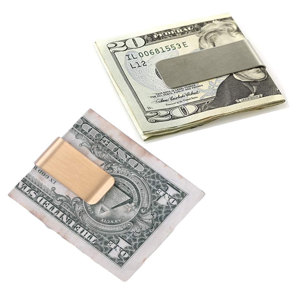 Pince à Billets Homme Pinces à Billets Métal Qtopun - Porte-Cartes, Trombones, Argent/Cuivre Accessoire Portefeuille Minimaliste Pince à Billets Homme Pinces à Billets Métal Qtopun - Porte-Cartes, Trombones, Argent/Cuivre Accessoire Portefeuille Minimaliste