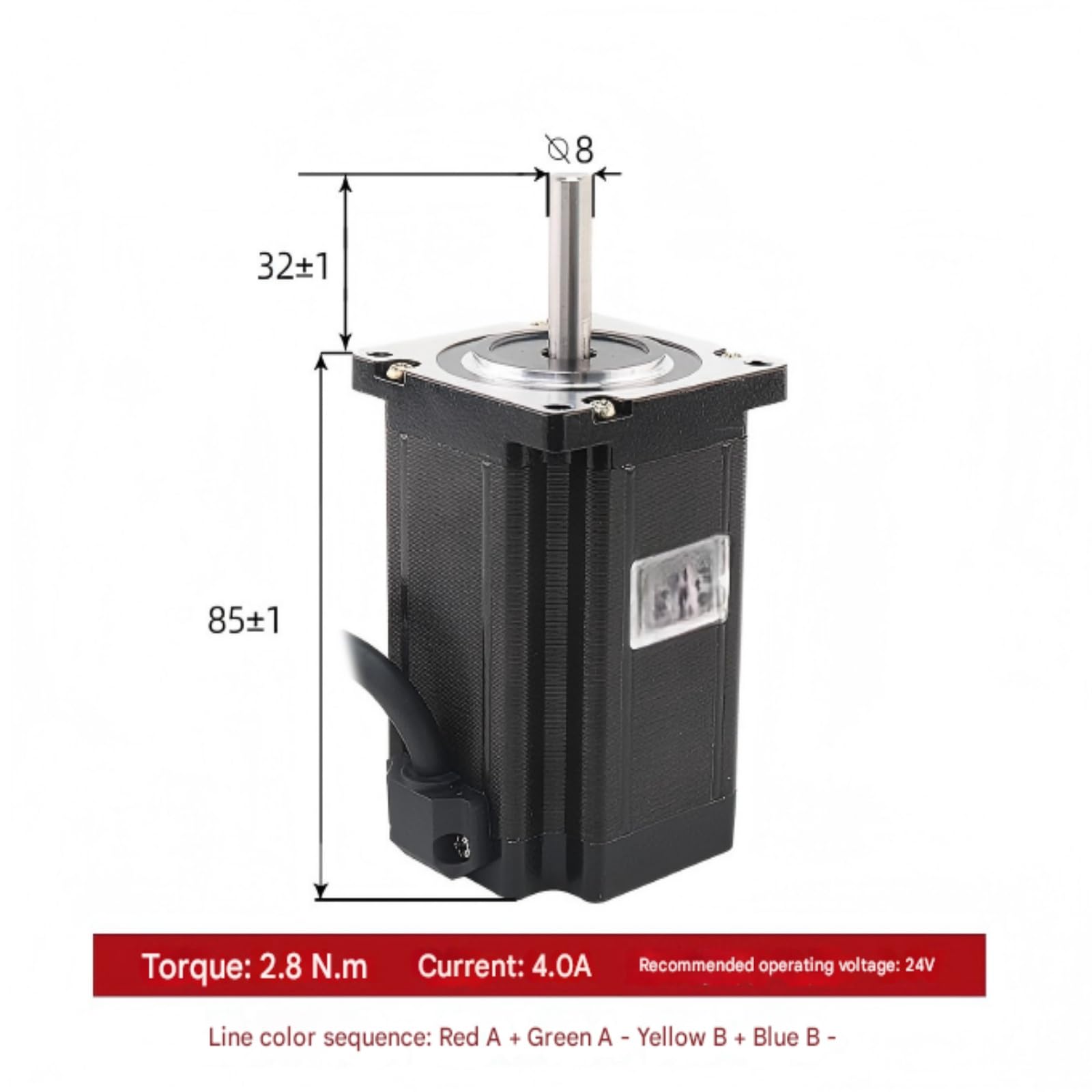 NEMA24 Schrittmotor 2,8 N.m4,0 A Zweiphasen-Vierdraht-3D-Druckzubehörmotor Schrittmotor