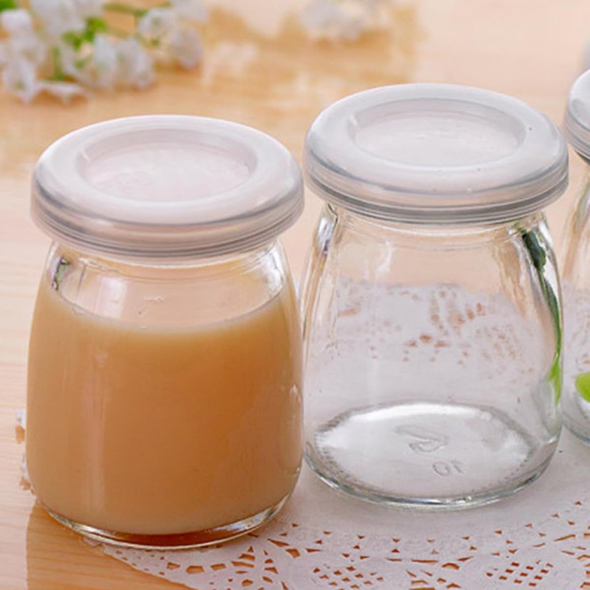 Healifty 5pcs Ml Pudding Bottle Favor Box with Plastic Lid for Weddings
