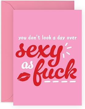 CENTRAL 23 Girlfriend Birthday Cards - You Dont Look A Day Over, Sexy - Fiance Birthday Card for Her - Wife Valentines Day Card Funny - With Fun Stickers