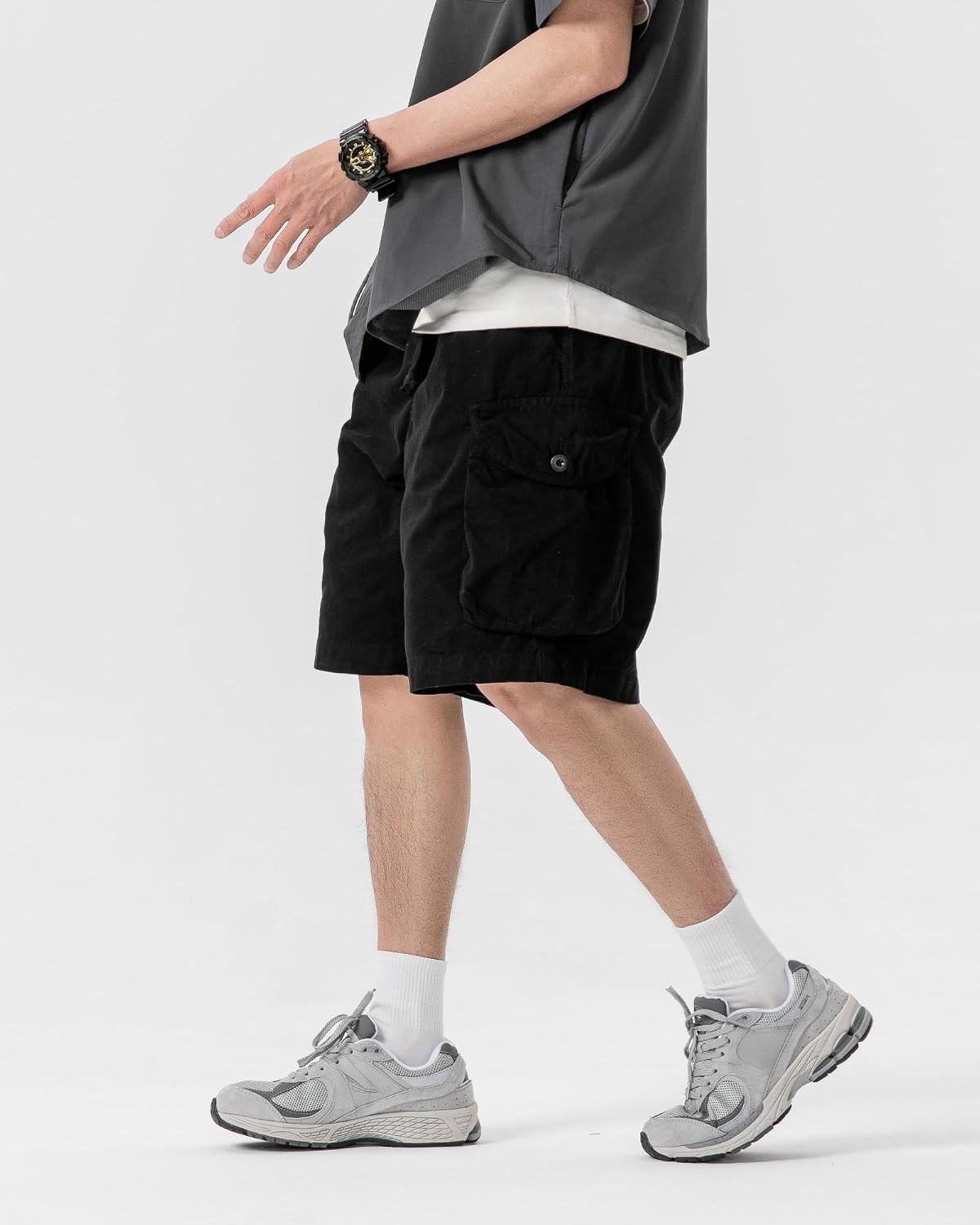 Unisex Oversized Camo Cargo Shorts for Men and Women, Streetwear Shorts with Pockets, Hunting Outdoor Workwear