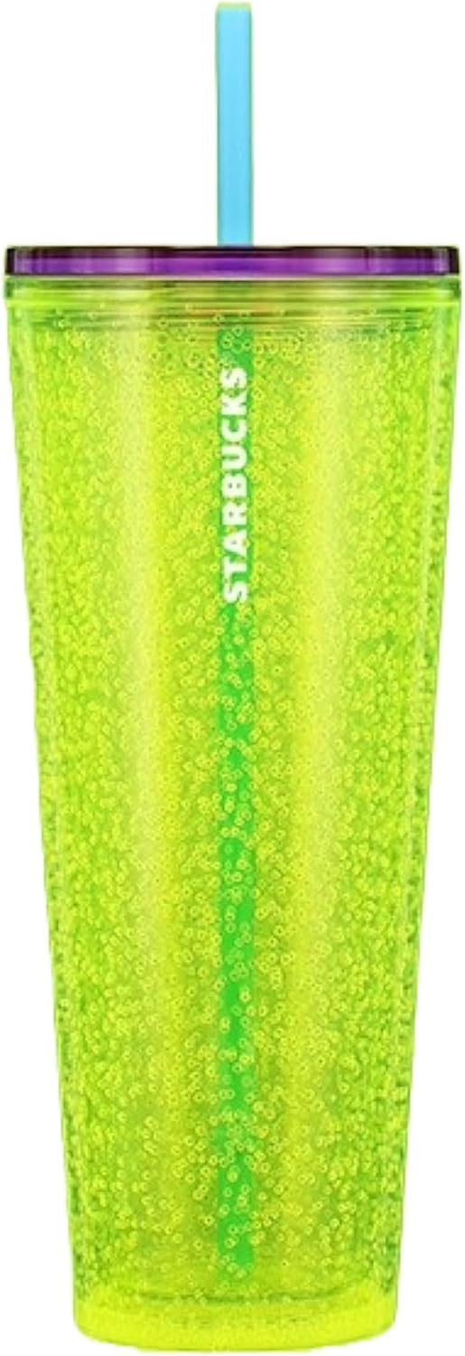 Starbucks Tri-Colored Fluorescent Yellow Cold Cup (24 oz)