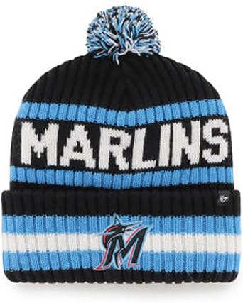 New Era Authentic NE17 Cold Weather Onfield Cuffed Knit Beanie Skully Cap Hat One Size Fit Most Marlins 47 Bering Miami Green