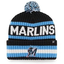 New Era Authentic NE17 Thermal On-Field Cuffed Knit Beanie Skully Cap Hat, One Size Fits All Marlins 47 Bering Miami Green