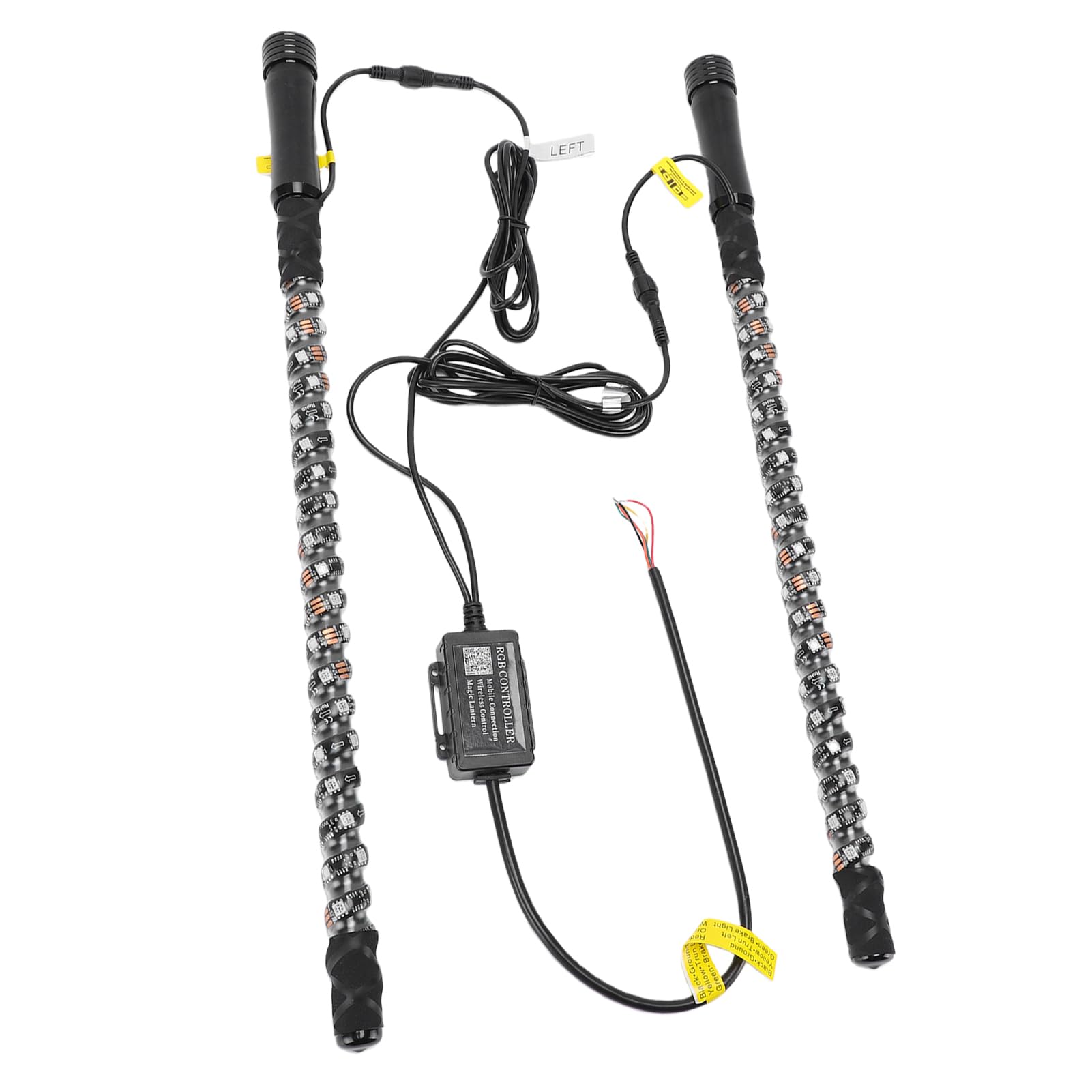 Yctze Bicz LED RGB 2 szt. Wysoka jasność Bluetooth Pilot Aplikacji Sterowanie muzyką Synchronizacja Muzyki Dynamiczne Gonienie Efekty Płynięcia dla UTV ATV Ciężarówka Terenowa 0,6