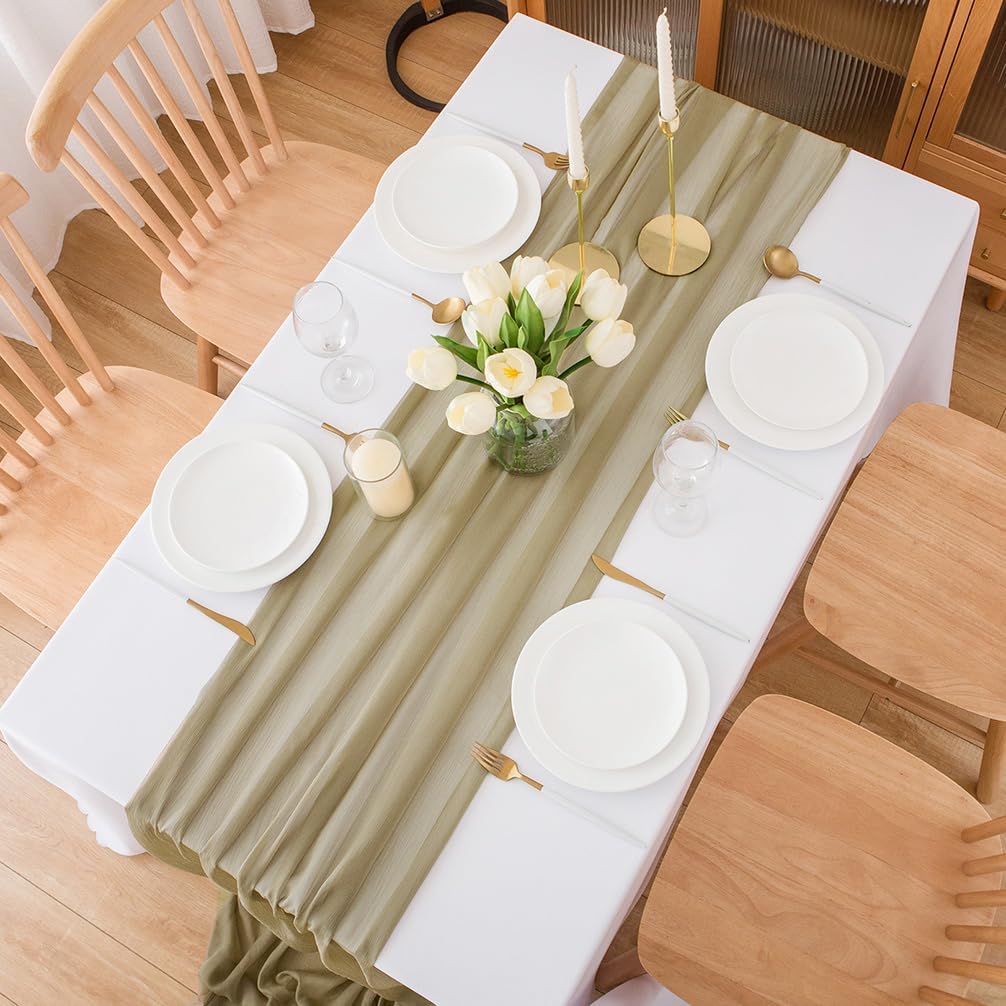 Chiffon tischläufer esküvői dekorációban