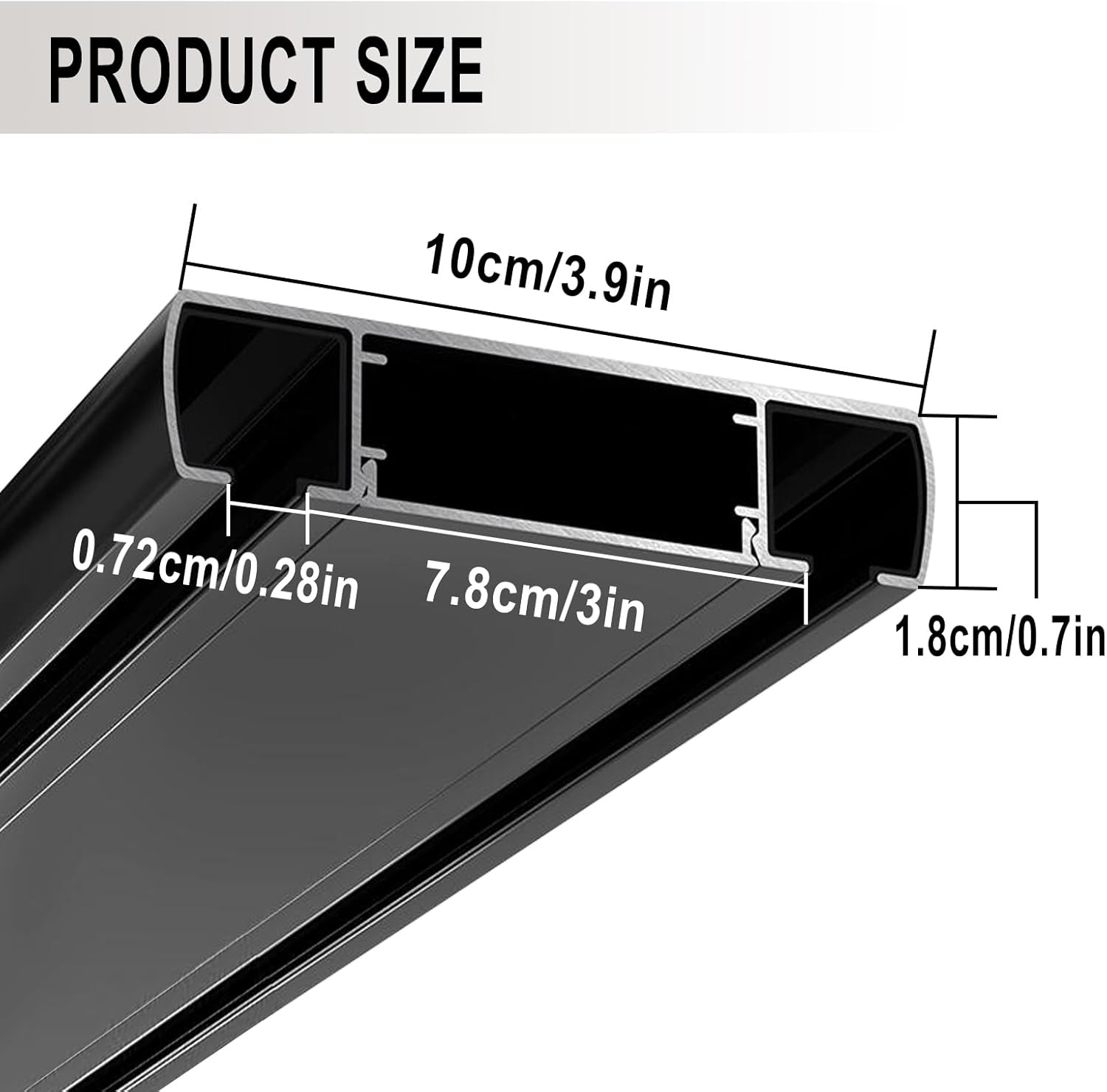 Double Row Curtain Track, Silent Curtain Track Rail Ceiling Mounting, Aluminum Alloy Drape Rail for Bedroom, Living Room (Black, 110.2in/280cm)