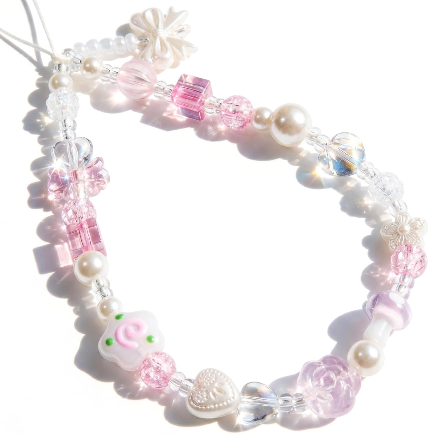 Beaded Camera Wrist Strap Cute Digital Camera Charm Strap, Phone Charm Wristlet Strap for Camera Accessories