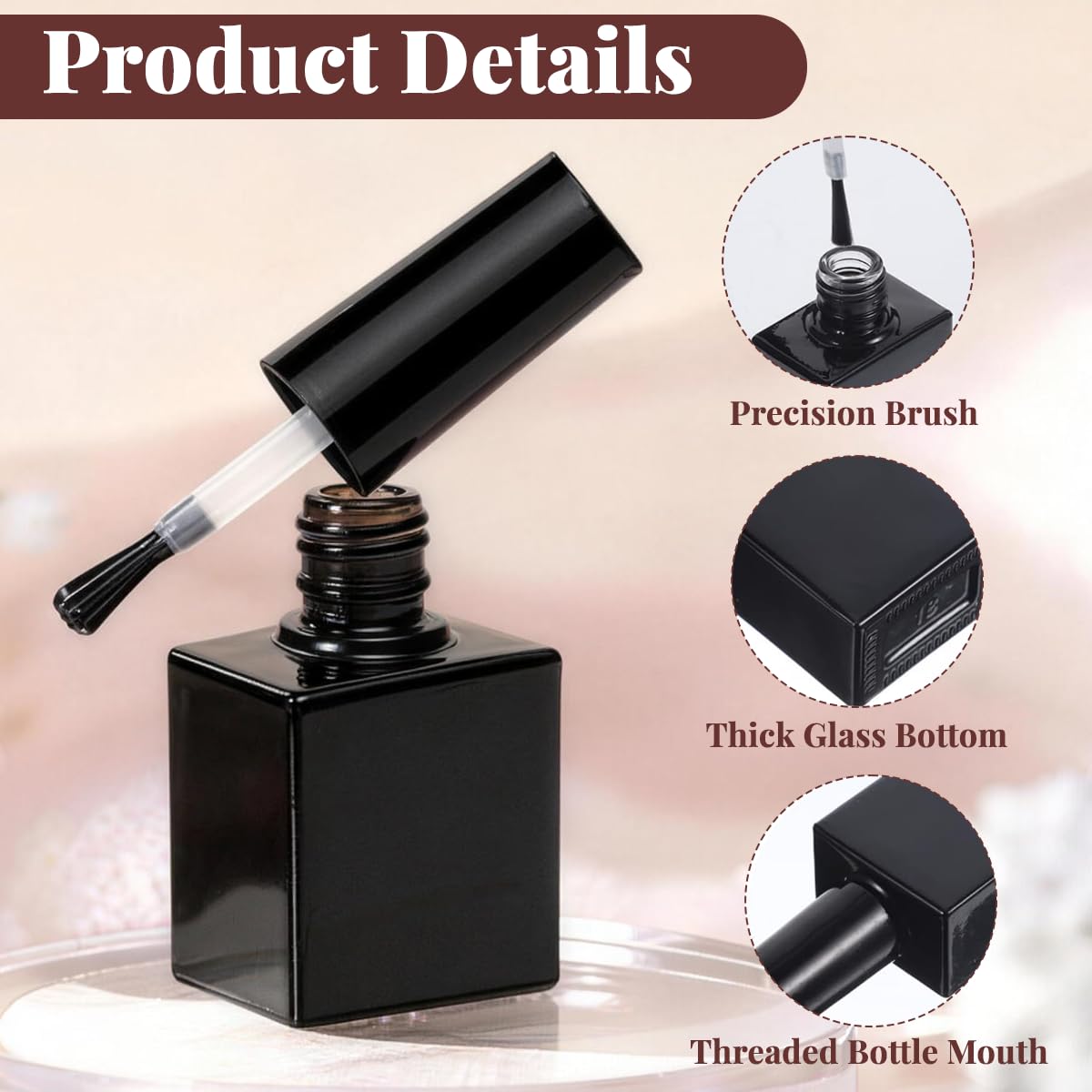 Amazon.co.jp: UPSTORE 6個パック 10ml 空のマニキュアボトル ブラシ