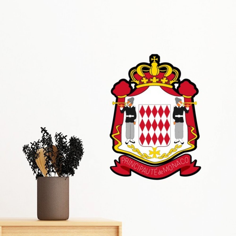 Papier peint DIY emblème national de Monaco 80cm au rendu héraldique chic