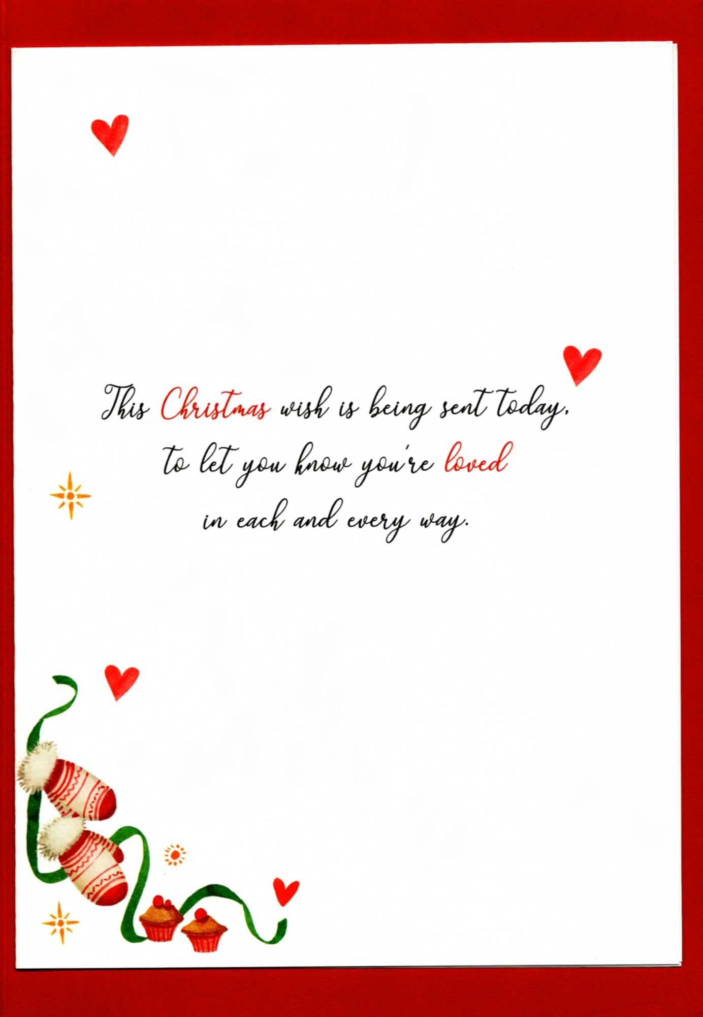To My Wonderful Sister Embellished Magnifique Christmas Card Large Xmas Cards XMQ022, metallic, 18cm x 26cm - Image 2