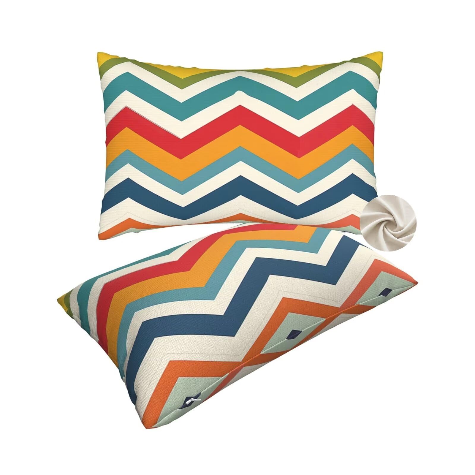 Housse coussin moderne 50x80 cm lot de 2 taies d'oreillers déco pour lit et canapé maison