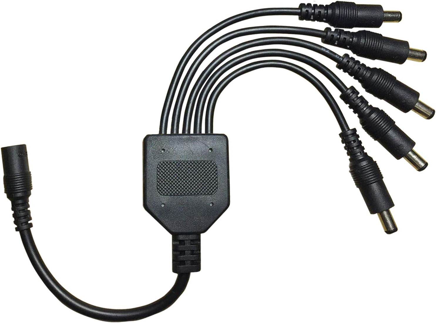Kabenjee DC Power Adaptor 1 to 5 DC Y Splitter Cable,5.5mm X 2.1mm DC Power Supply Connector Cable for CCTV Camera,LED Strip DC Jack Splitter,DC 5 Way Splitter Power Cord