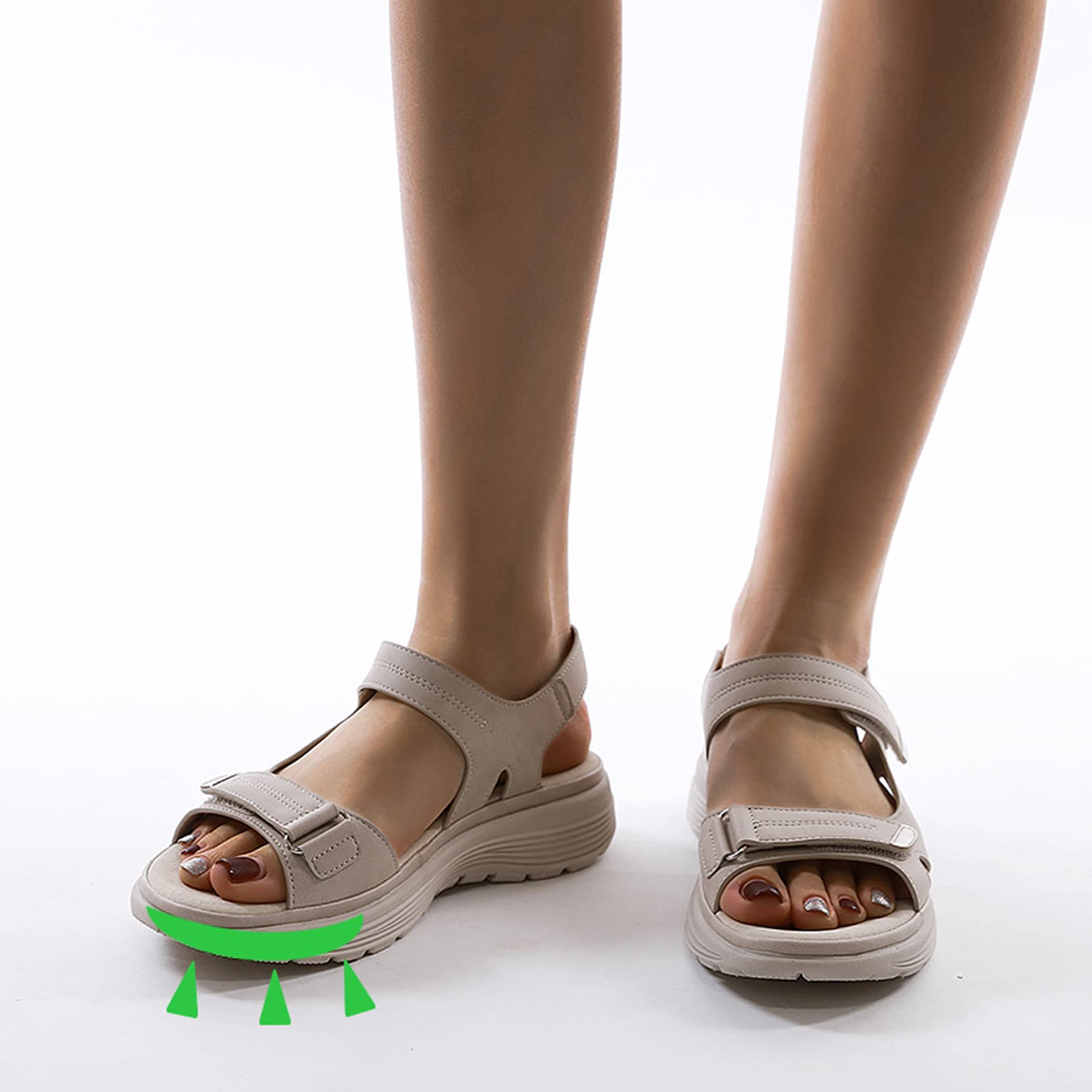SMajong Sandali Ortopedico con Adjustable Strappo Estivi Leggere Comode in Cuoio Artificiale con Zeppa Vintage Moda Scarpe Versatili, 35-42 EU
