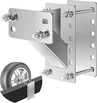 GADFISH Stainless Steel Spare Tire Carrier, Upgrade Spare Tire Mount Trailer Carrier Bracket, Fits 4 & 5 & 6 Lugs Trailer Wheels on 4", 4.5", 4.75", 5" and 5.5" Bolt Patterns, Holds up to 150 Lbs
