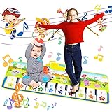 Keyboardspielmatte mit Dimension: 110 cm (43,3 Zoll) * 36 cm (14,1 Zoll). 8 verschiedene Instrumente & 10 Funktionstasten: Wählen Sie ein anderes Instrument auf dem Teppich, wie zB Piano / Violine / Akkordeon / Trompete / Vibraphon / Oboe / Gitarre oder Flöte und drücken Sie 10 Klaviertasten (9CM breit von jeder Taste), und beginnen Sie dann mit genieße die amzende Musik.