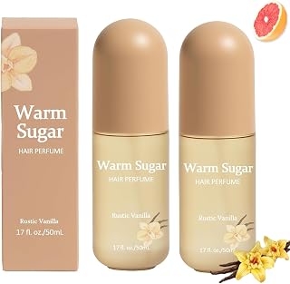 Warm Sugar Hair Perfume, Body Mist, Freshen Hair, Pink Grapefruit & Vanilla Scent,50ML (2pcs)